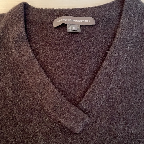 French Connection Boxy Soft Oversized Sweater size S V Neck Charcoal colour - Picture 6 of 8